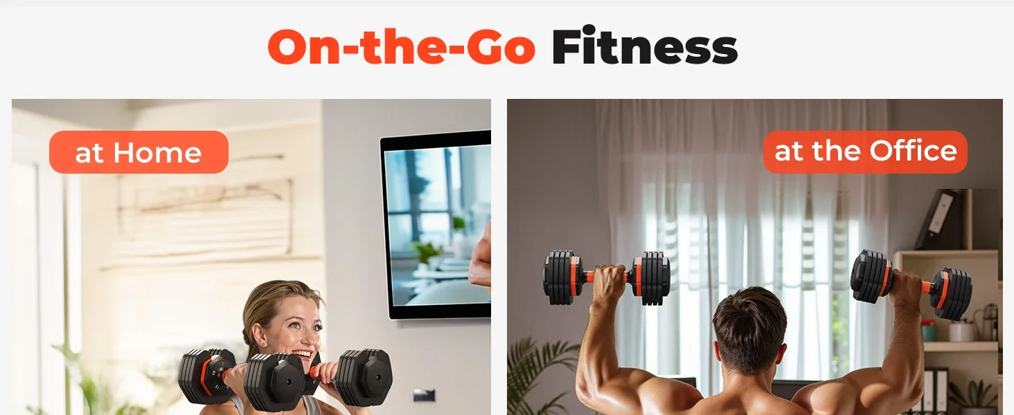 Adjustable Dumbbell Pair 50LBS Dumbbell Anti-Slip Handle 7 Adjustable Dumbbell Pair 50LBS Dumbbell Anti-Slip Handle