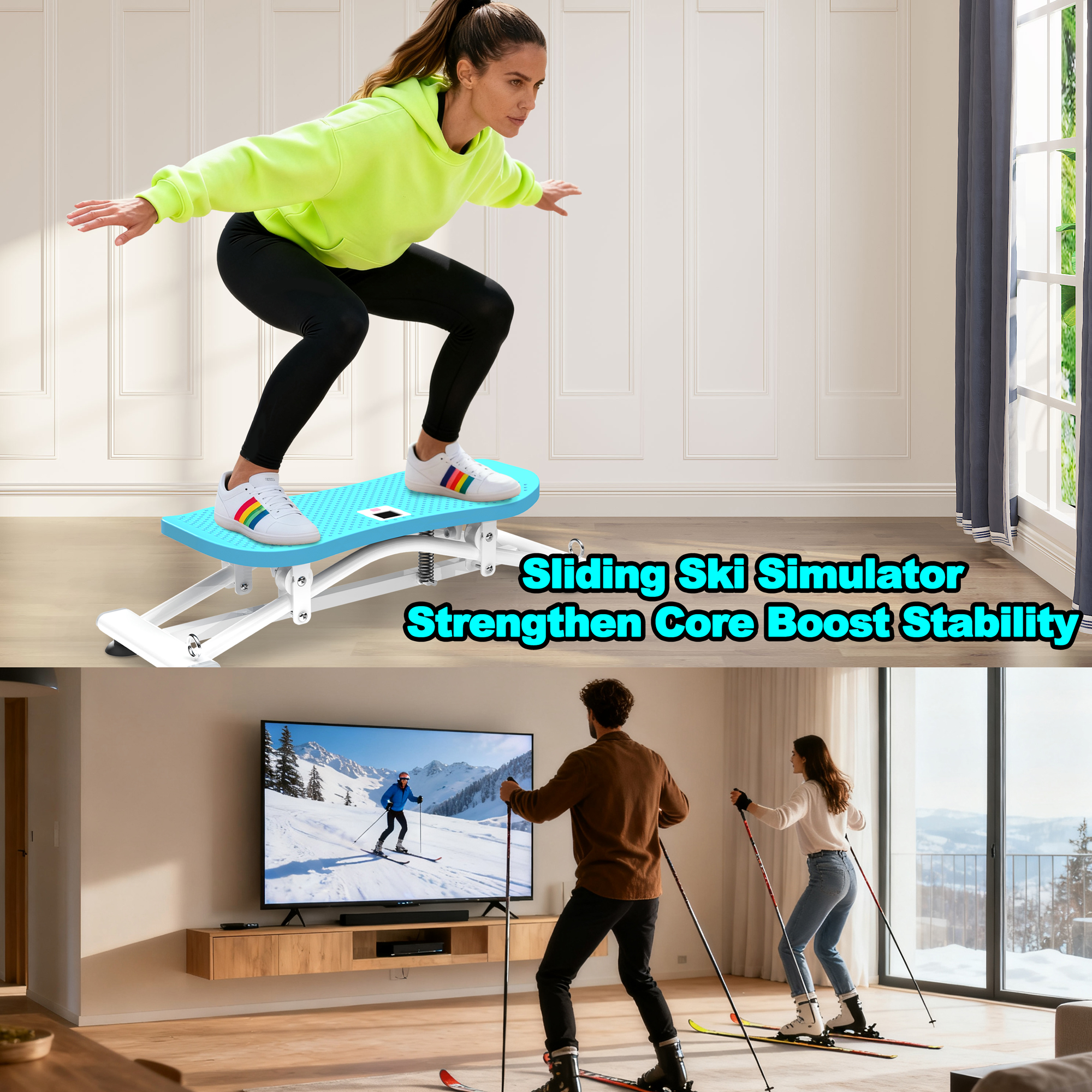 Ski Twist Waist Trainer Machine with Resistance Bands – Home Fitness Twister Board for Full-Body Cardio, Core & Leg Workout 16 Ski Twist Waist Trainer Machine with Resistance Bands – Home Fitness Twister Board for Full-Body Cardio, Core & Leg Workout