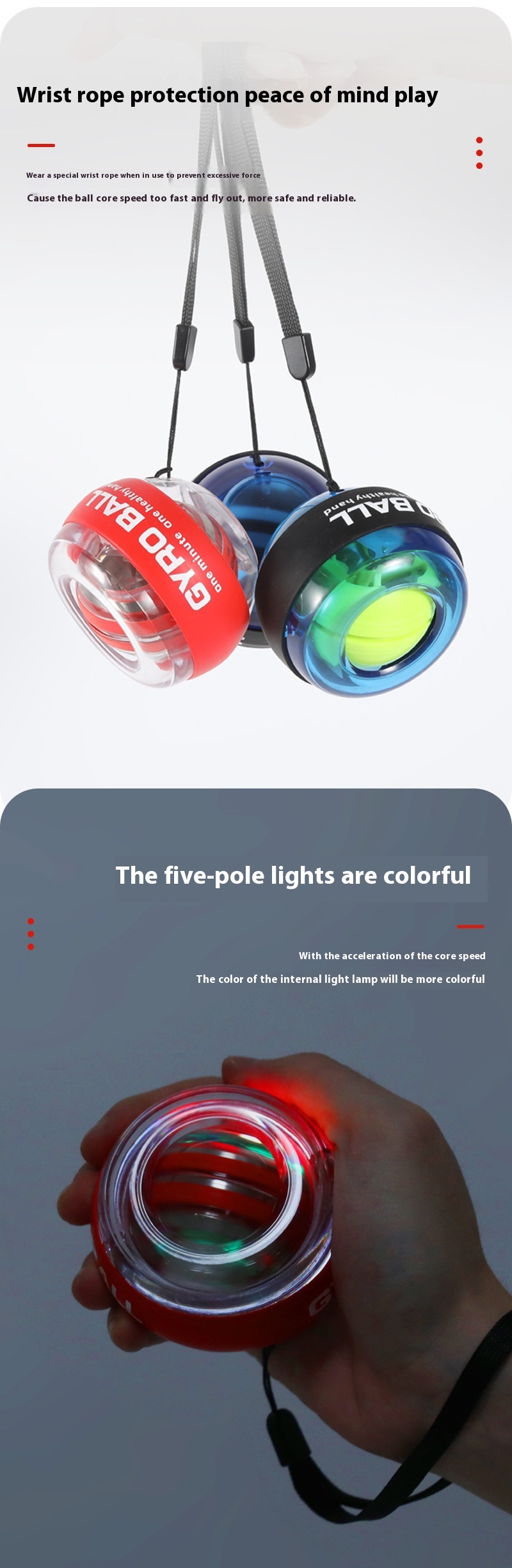 Metal Wrist Ball Fitness Gyro Arm Strength Muscle Training 15 Metal Wrist Ball Fitness Gyro Arm Strength Muscle Training