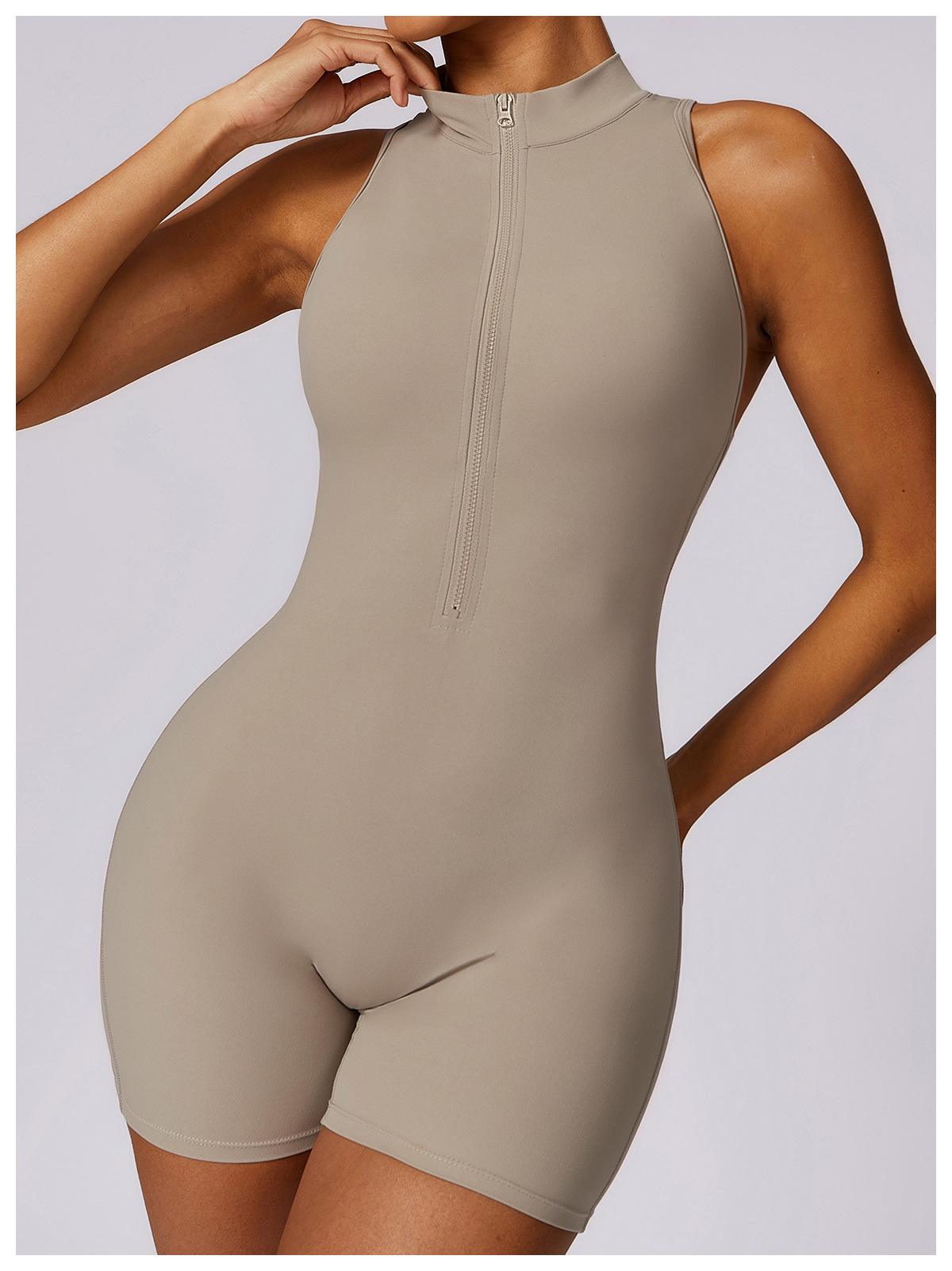 Fitness Yoga Jumpsuit With Zipper Summer Backless Shorts Jumpsuit Bodysuit For Women Clothing 80 Fitness Yoga Jumpsuit With Zipper Summer Backless Shorts Jumpsuit Bodysuit For Women Clothing