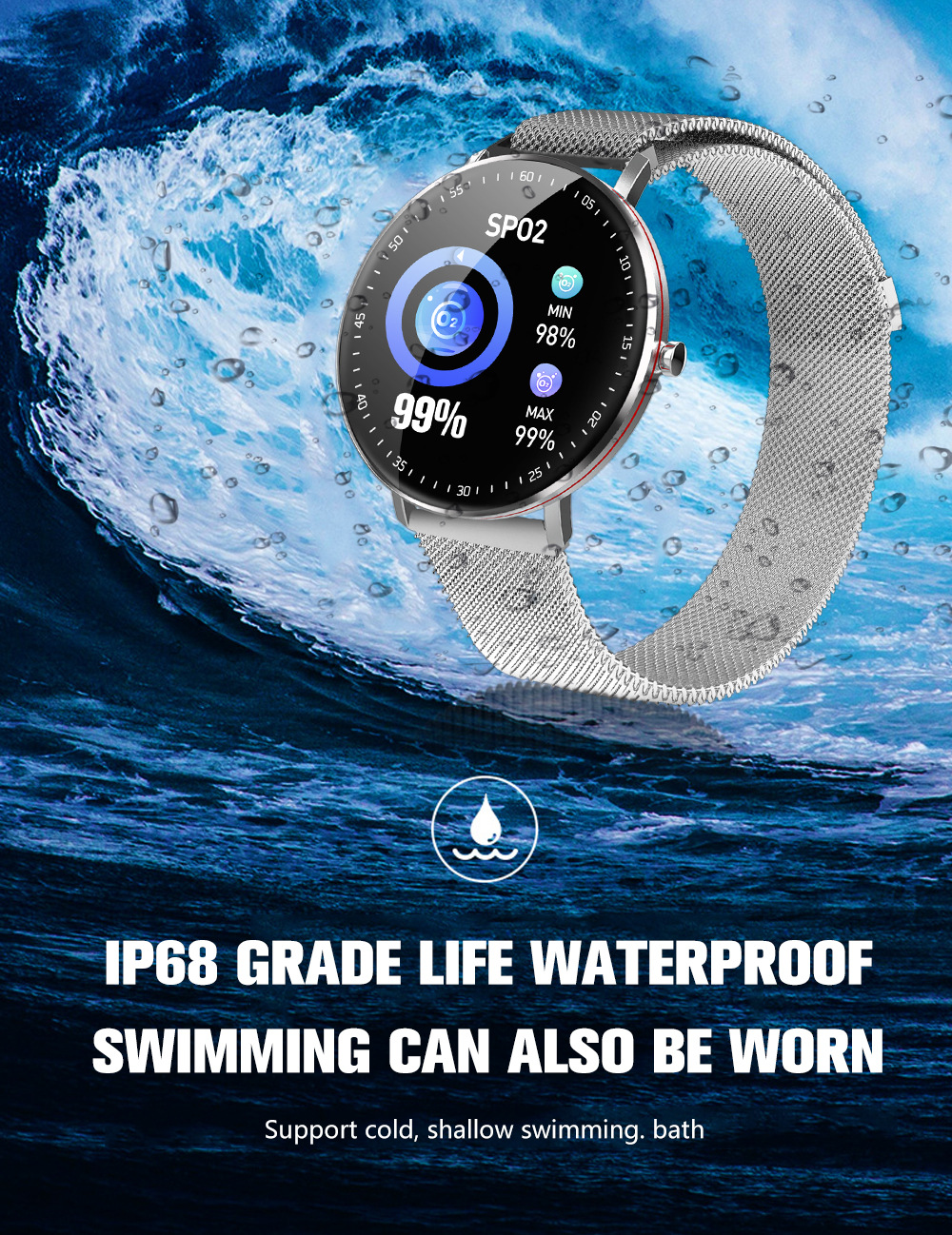Full Touch Smart Bracelet Sports Fitness Tracker Handband Smart Bracelet 49 Full Touch Smart Bracelet Sports Fitness Tracker Handband Smart Bracelet