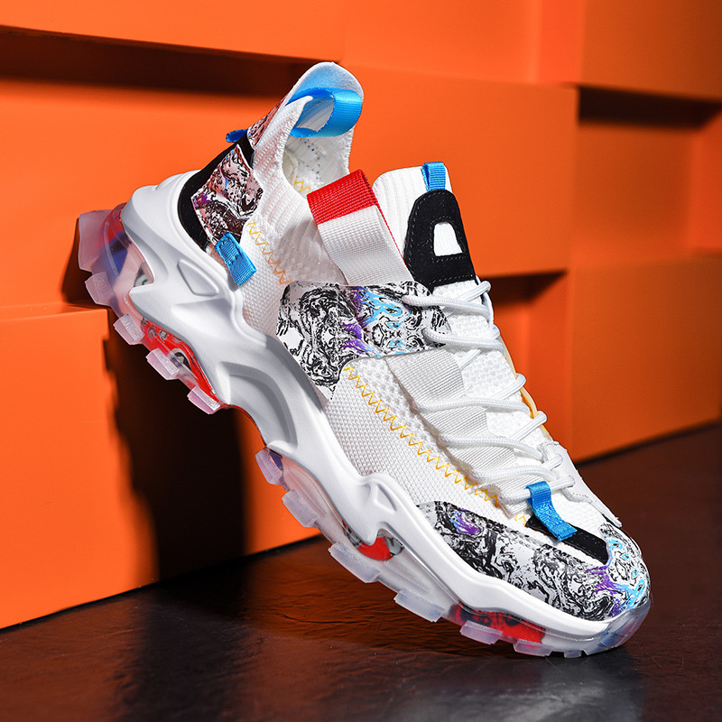 Breathable Fly Woven Mesh Shoes Men's Daddy Shoes Popcorn Running Sneakers 9 Breathable Fly Woven Mesh Shoes Men's Daddy Shoes Popcorn Running Sneakers