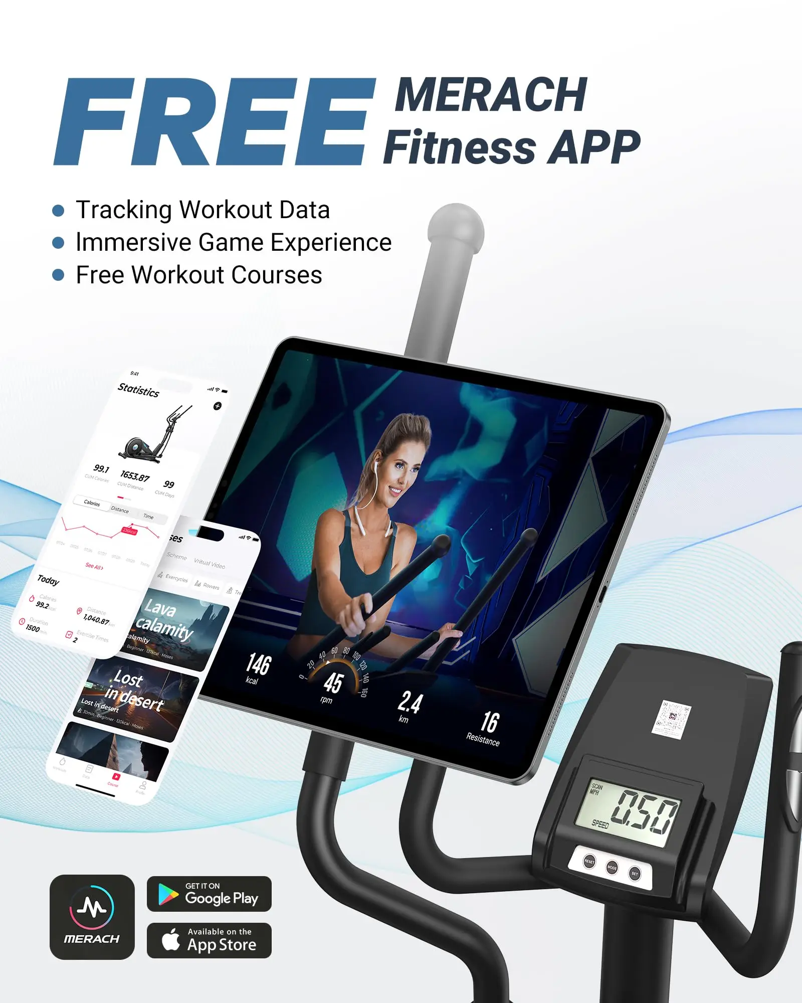 Hyper-Quiet Elliptical Machine – 16 Levels Resistance with App for Home 4 Hyper-Quiet Elliptical Machine – 16 Levels Resistance with App for Home