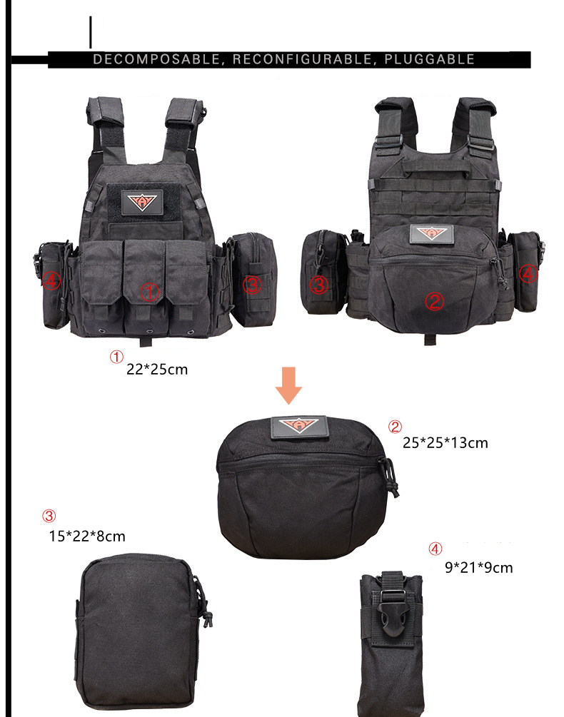 Tactical Multi-functional MOLLE Lightweight CS Outdoor Training Tactical Vest 26 Tactical Multi-functional MOLLE Lightweight CS Outdoor Training Tactical Vest