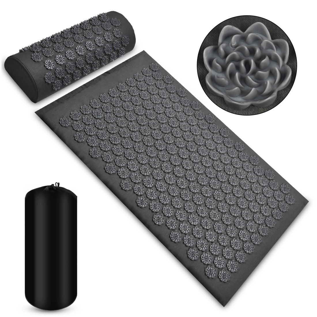 Acupressure Massage Mat With Needles Set Back Massager For Neck Foot Kuznetsov's Applicator Massage Pad Yoga Mat With Pillow 22 Acupressure Massage Mat With Needles Set Back Massager For Neck Foot Kuznetsov's Applicator Massage Pad Yoga Mat With Pillow
