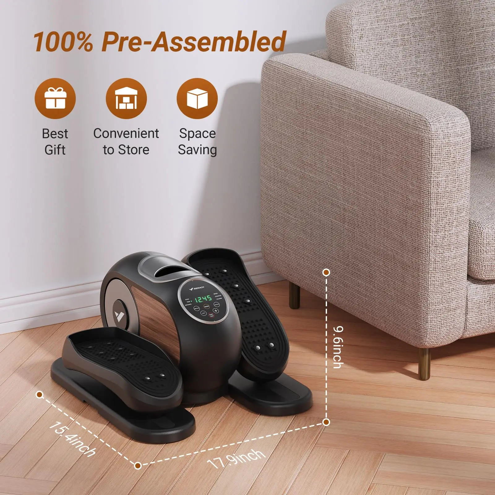 Under Desk Elliptical Machine – Quiet & Portable Seated Leg Exerciser with 12-Speed Adjustment 16 Under Desk Elliptical Machine – Quiet & Portable Seated Leg Exerciser with 12-Speed Adjustment