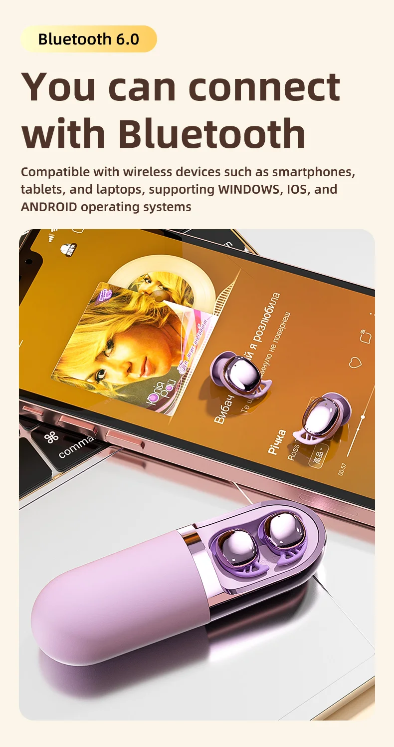 Vibration Roller Earphones Bluetooth Touch Control 45 Vibration Roller Earphones Bluetooth Touch Control