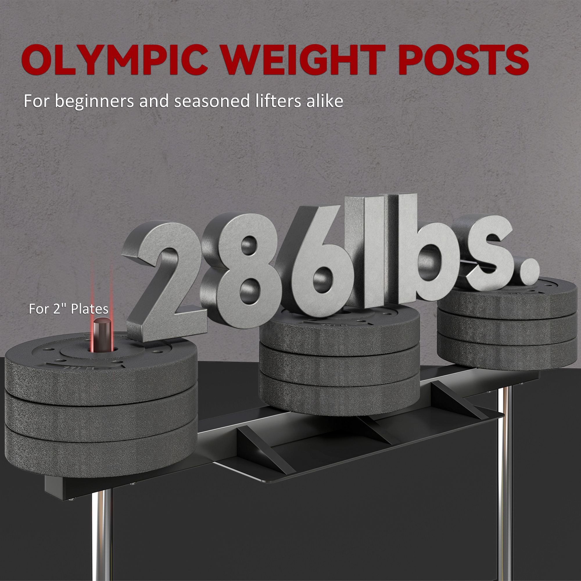 Vertical Leg Press Machine with Adjustable Leg, Back, and Head Positions, 1" Standard Plate Compatible, Red 27 Product Image