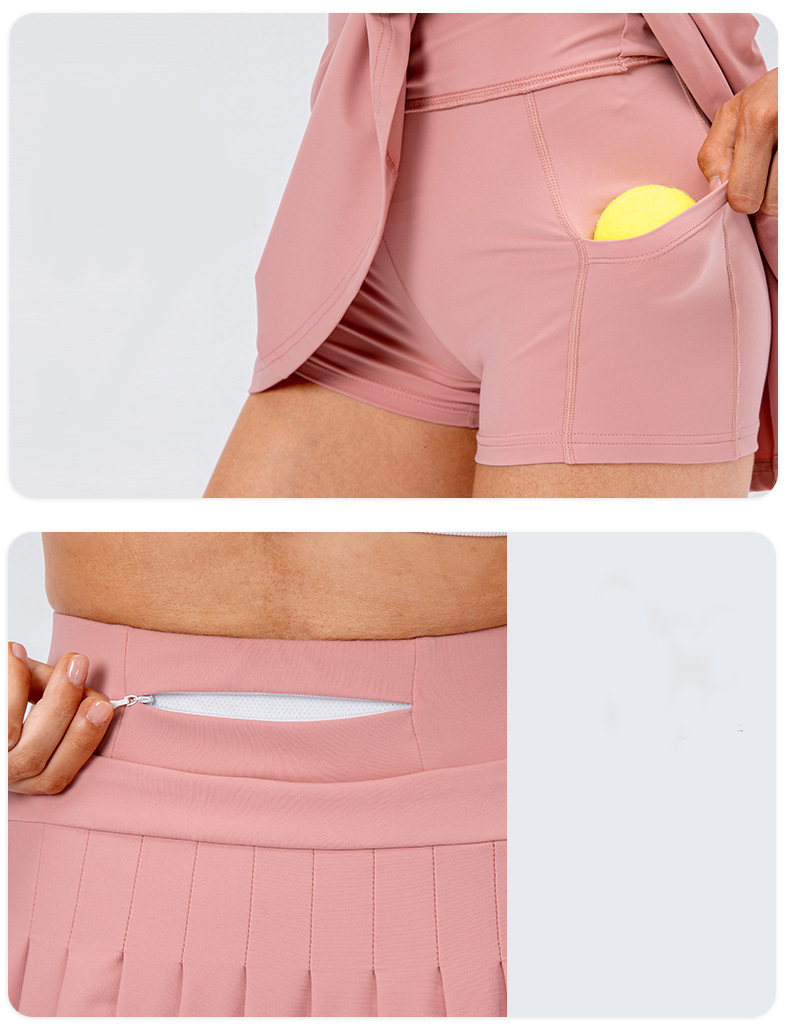 High Quality Tennis Skirt With Zipped Pocket Women Pleated Sports Skirt 28 High Quality Tennis Skirt With Zipped Pocket Women Pleated Sports Skirt