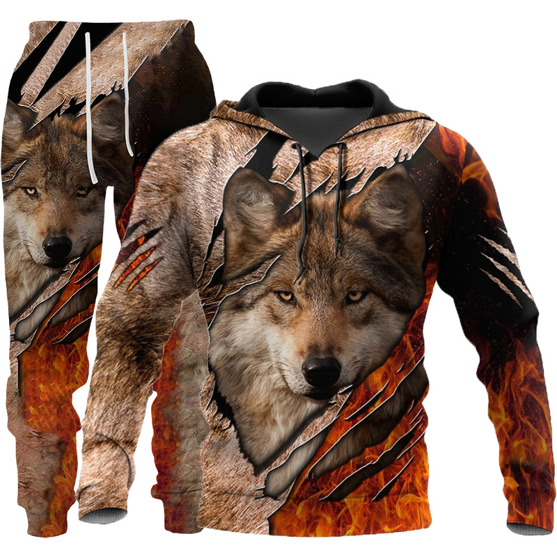 3D Wolf Print Tracksuit Men Sportswear Hooded Sweatsuit Two Piece Outdoors Running Fitness Mens Clothing Jogging Set 42 3D Wolf Print Tracksuit Men Sportswear Hooded Sweatsuit Two Piece Outdoors Running Fitness Mens Clothing Jogging Set