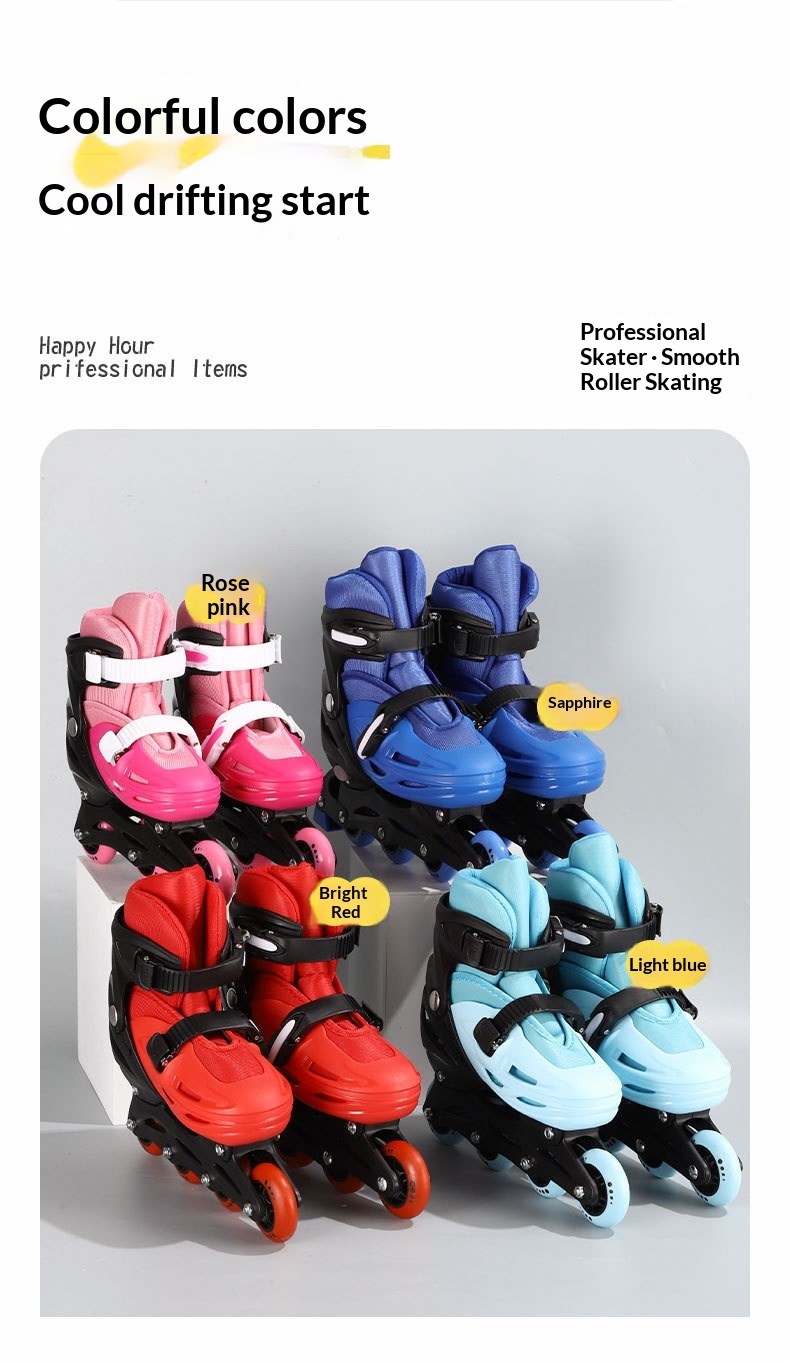 Kids Inline Skate Full Set With Multi-Adjustable Size Options 10 Kids Inline Skate Full Set With Multi-Adjustable Size Options