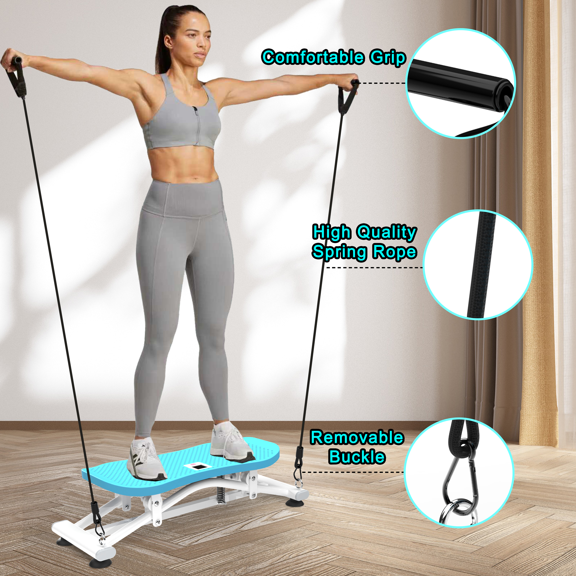 Ski Twist Waist Trainer Machine with Resistance Bands – Home Fitness Twister Board for Full-Body Cardio, Core & Leg Workout 7 Ski Twist Waist Trainer Machine with Resistance Bands – Home Fitness Twister Board for Full-Body Cardio, Core & Leg Workout