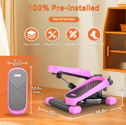 Mini Stepper With Resistance Bands And LCD Monitor 27 Mini Stepper With Resistance Bands And LCD Monitor