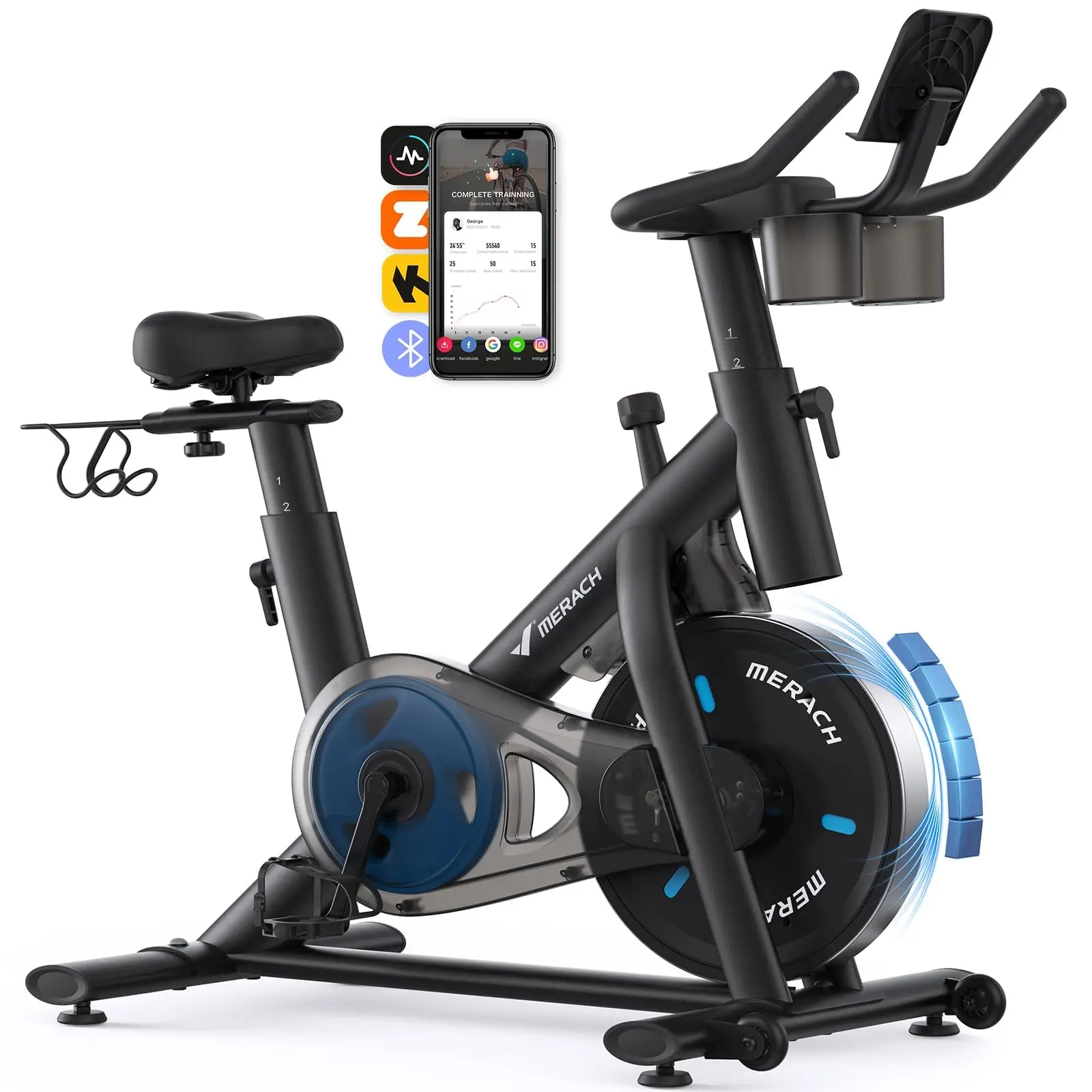 Low Noise Magnetic Stationary Exercise Bike – Indoor Cycling with Fitness App 9 Low Noise Magnetic Stationary Exercise Bike – Indoor Cycling with Fitness App