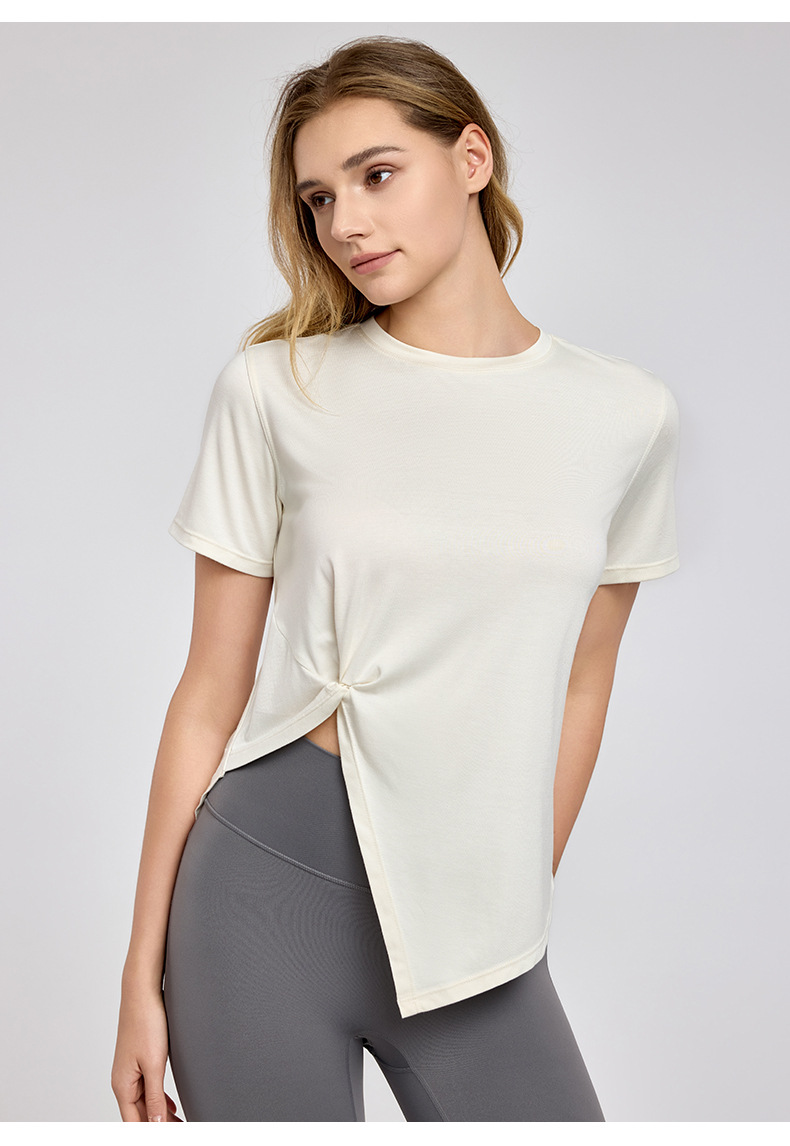 New Yoga Wear Short Sleeve Split Breathable Exercise Top 37 New Yoga Wear Short Sleeve Split Breathable Exercise Top