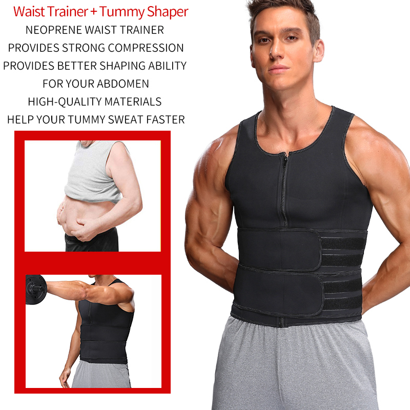 Fitness Men Shapewear Sauna Vest Waist Trainer Double Belt Sweat Shirt Corset Top Body Shaper 19 Fitness Men Shapewear Sauna Vest Waist Trainer Double Belt Sweat Shirt Corset Top Body Shaper