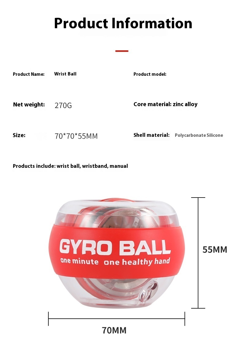 Metal Wrist Ball Fitness Gyro Arm Strength Muscle Training 11 Metal Wrist Ball Fitness Gyro Arm Strength Muscle Training