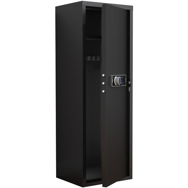 Heavy, Large 5-8 Guns, Black Gun Cabinet With Electronic PIN Keypad Lock, Unassembled Metal Rifle Safety Cabinet 15 Heavy, Large 5-8 Guns, Black Gun Cabinet With Electronic PIN Keypad Lock, Unassembled Metal Rifle Safety Cabinet