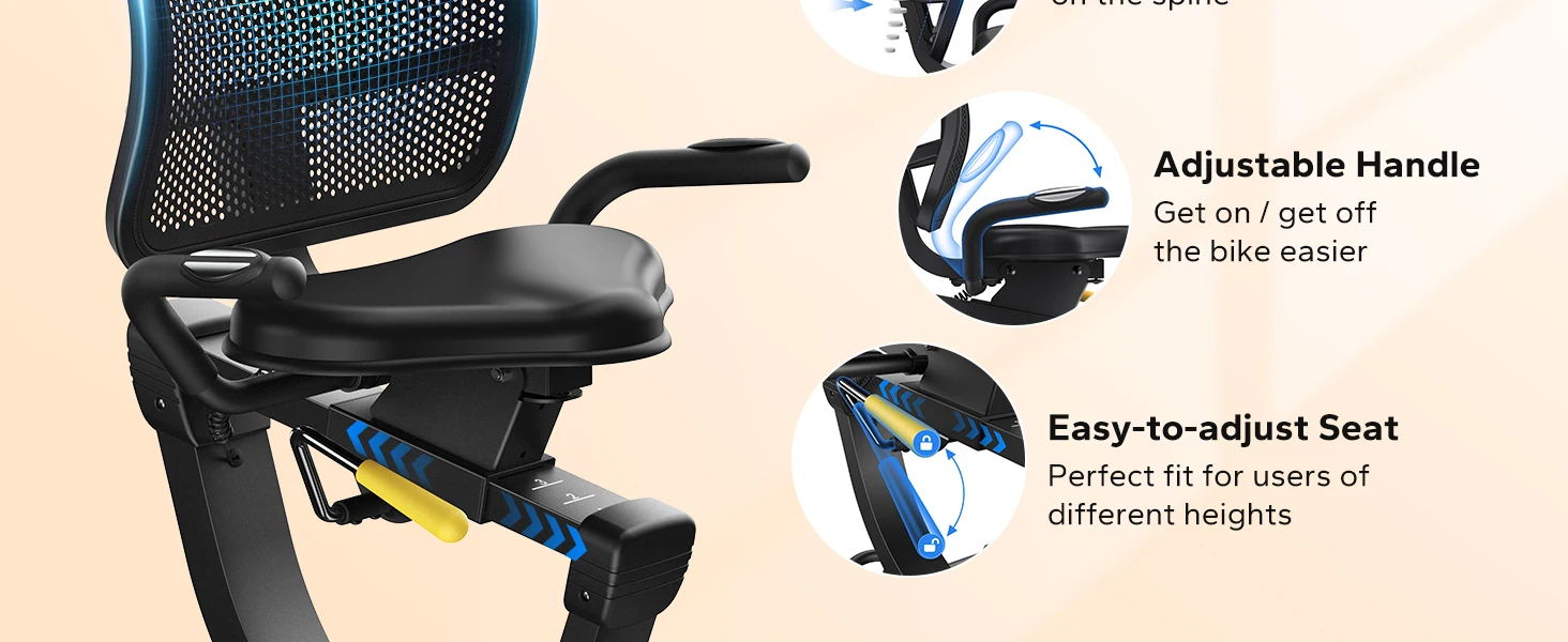 High-End Recumbent Exercise Bike – Magnetic Stationary Bike for Seniors & Adults 34 High-End Recumbent Exercise Bike – Magnetic Stationary Bike for Seniors & Adults