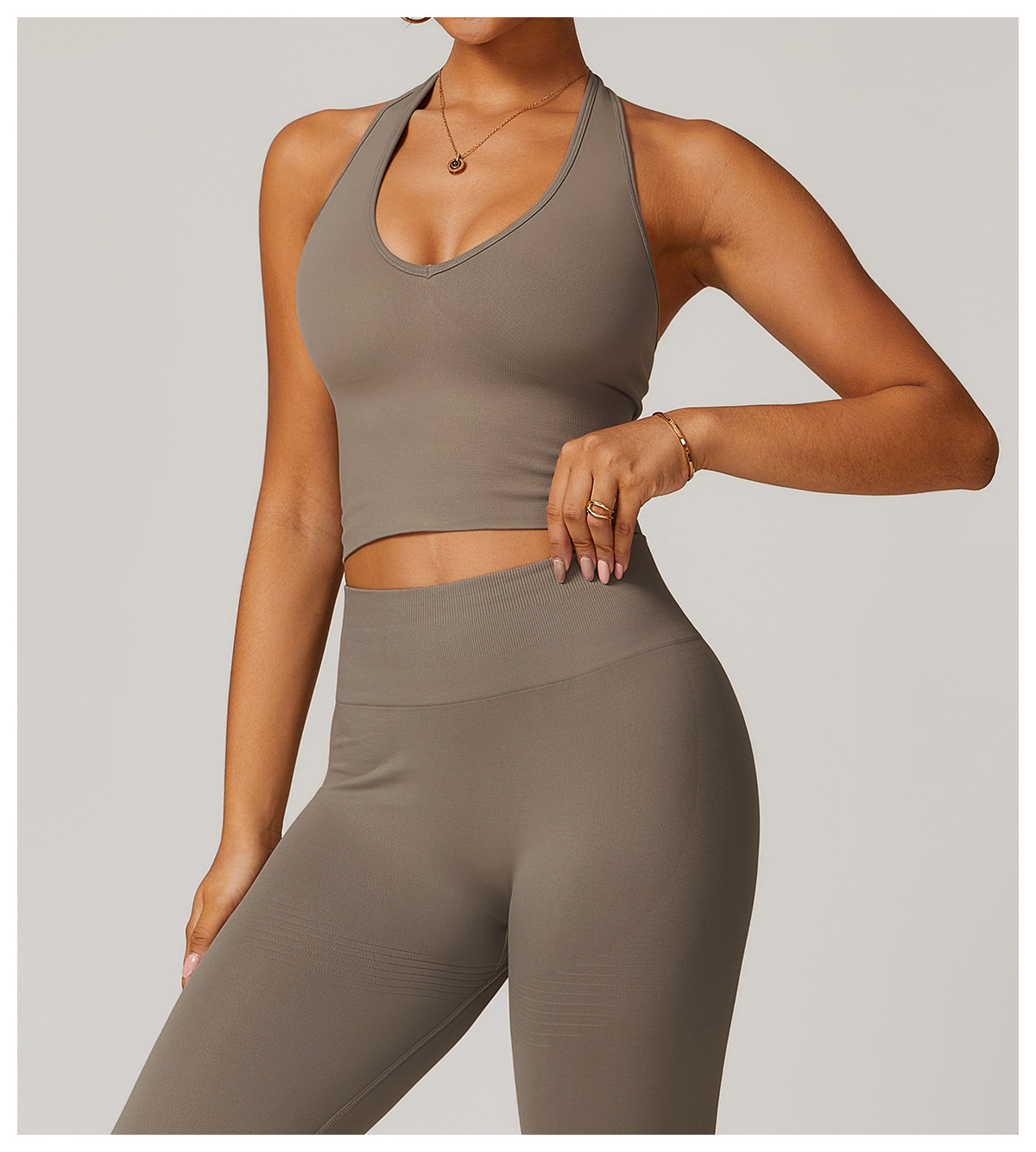 Women's Halter Cropped Top Beauty Back Yoga Bra Seamless Fitness Sports Vest 75 Women's Halter Cropped Top Beauty Back Yoga Bra Seamless Fitness Sports Vest