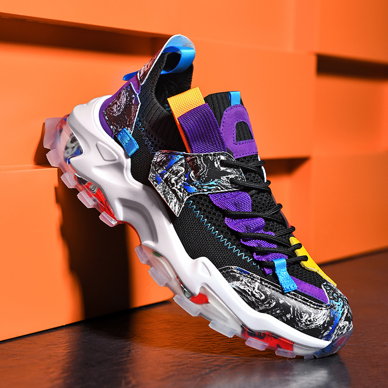 Breathable Fly Woven Mesh Shoes Men's Daddy Shoes Popcorn Running Sneakers 11 Breathable Fly Woven Mesh Shoes Men's Daddy Shoes Popcorn Running Sneakers