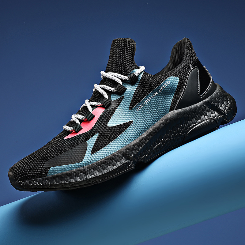 Breathable Flying Woven Sneakers Popcorn Running Shoes Men 7 Breathable Flying Woven Sneakers Popcorn Running Shoes Men