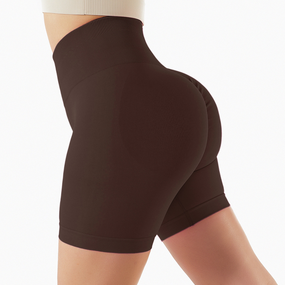 Seamless Yoga Shorts In Europe And The United States With High Hips And Waist 32 Seamless Yoga Shorts In Europe And The United States With High Hips And Waist