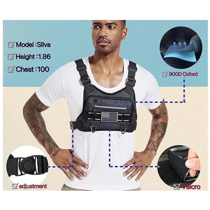 Men's Tactical Outdoor Sports Chest Bag 9 Men's Tactical Outdoor Sports Chest Bag