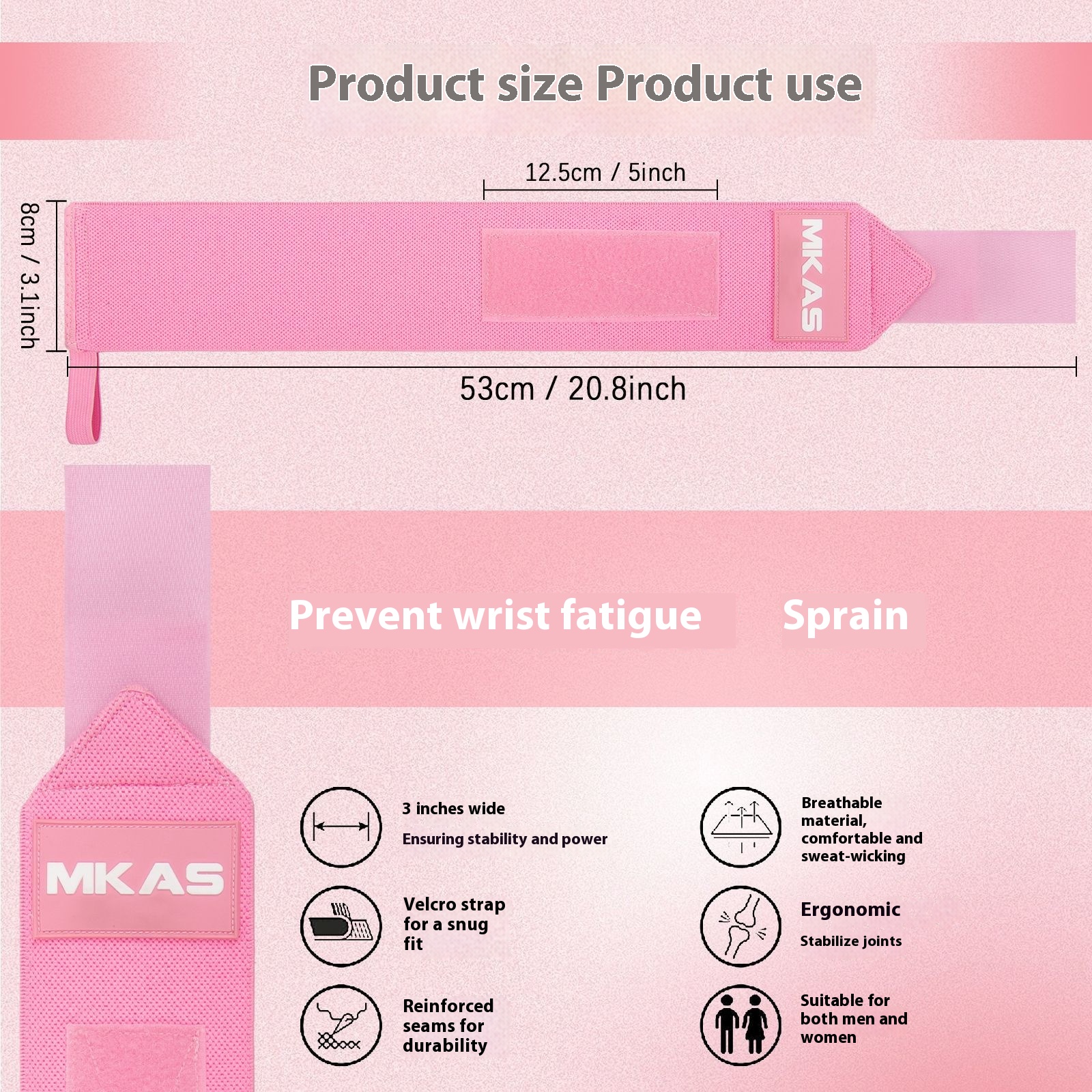 Power Lifting Bench Press Anti-sprain Professional Sports Pressure Booster Stripe Wrist Winding Elastic Bandage 12 Power Lifting Bench Press Anti-sprain Professional Sports Pressure Booster Stripe Wrist Winding Elastic Bandage