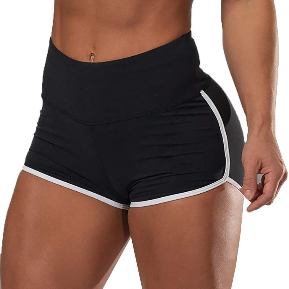 Sexy Solid Color High Waist Sports Running Tight Hip Shorts 9 upload