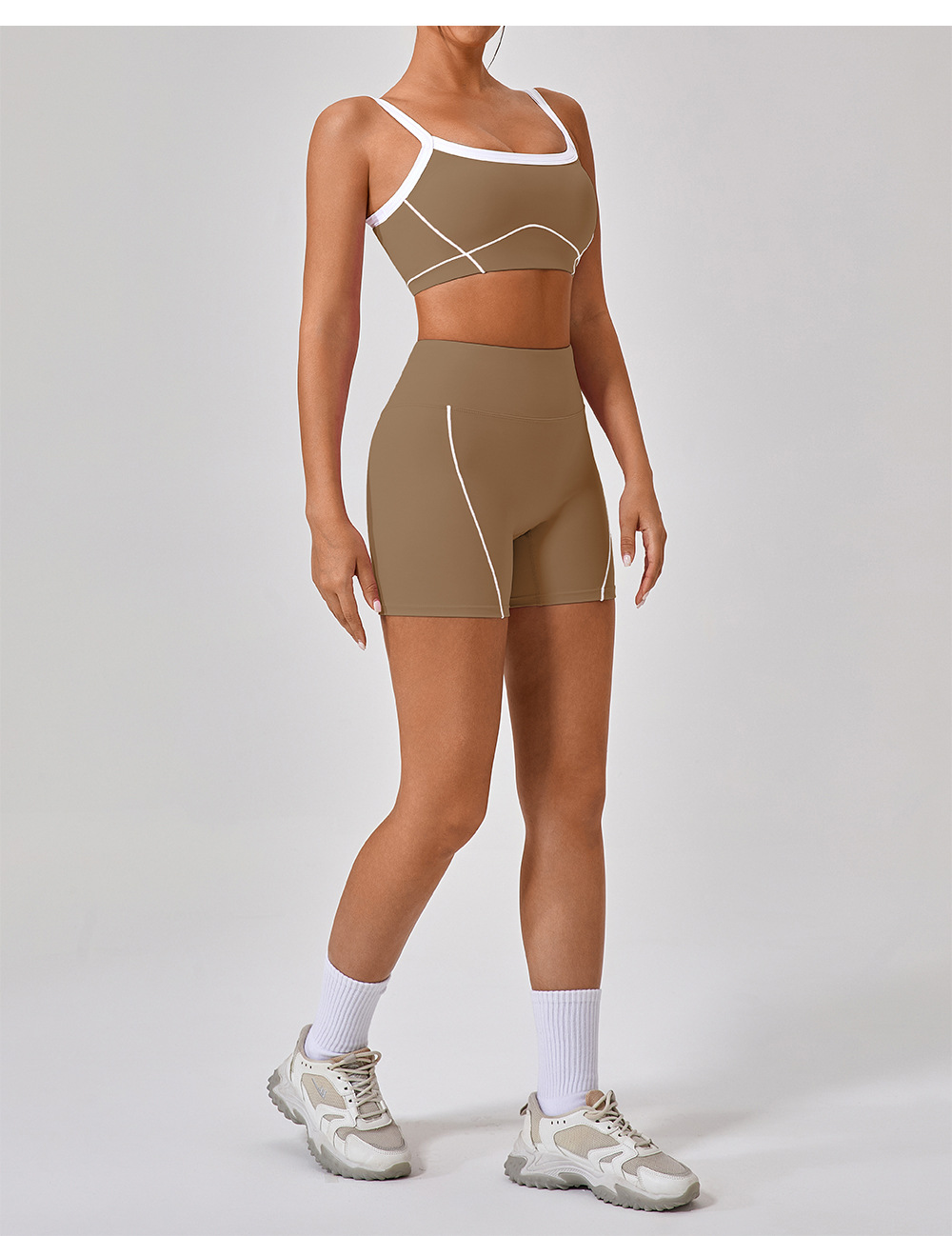 Outdoor Sports Yoga Suits Women's Spaghetti Strap Contrast Color Fitness Set Outfits 53 Outdoor Sports Yoga Suits Women's Spaghetti Strap Contrast Color Fitness Set Outfits
