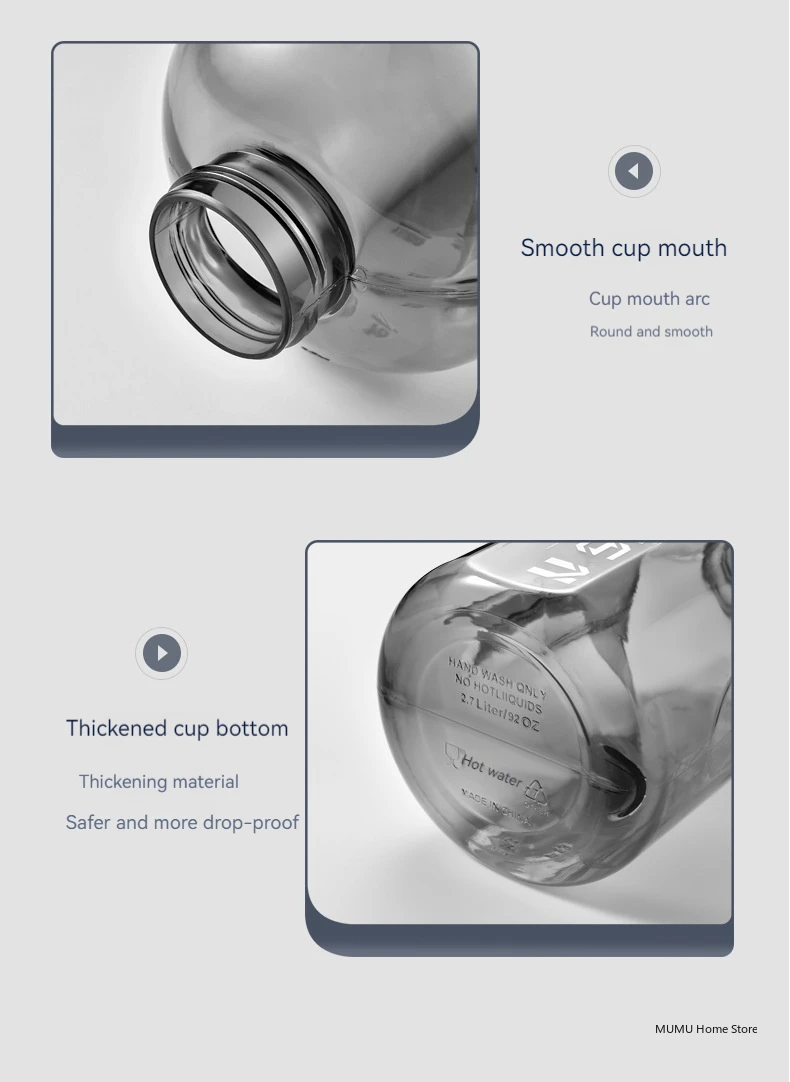 Large Capacity Sports Water Bottle 1.7L / 2.7L / 4L / 5L 71 Large Capacity Sports Water Bottle 1.7L / 2.7L / 4L / 5L