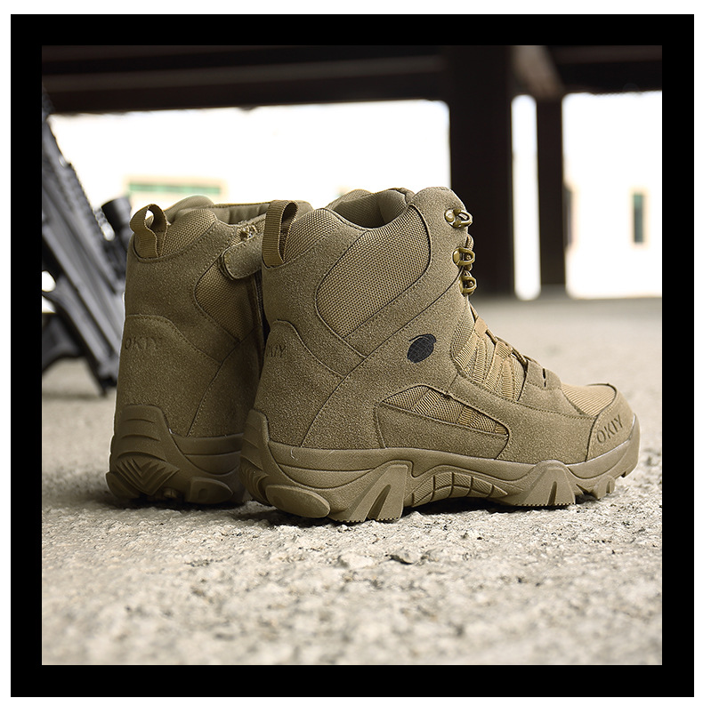 Men's Khaki & Brown Outdoor Tactical Combat Boots 47 undefined