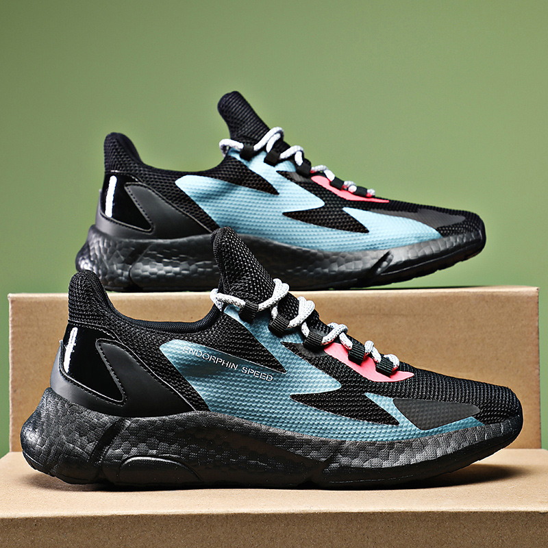 Breathable Flying Woven Sneakers Popcorn Running Shoes Men 23 Breathable Flying Woven Sneakers Popcorn Running Shoes Men