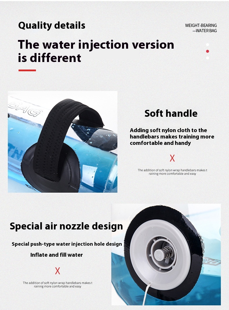 Transparent Cylindrical Weight-bearing Fitness Water Dumbbell 15 Transparent Cylindrical Weight-bearing Fitness Water Dumbbell