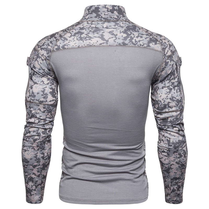 Men's Military Battlefield Outdoor Fitness Camouflage Long Sleeve Zipper Pocket T-Shirt 45 Men's Military Battlefield Outdoor Fitness Camouflage Long Sleeve Zipper Pocket T-Shirt