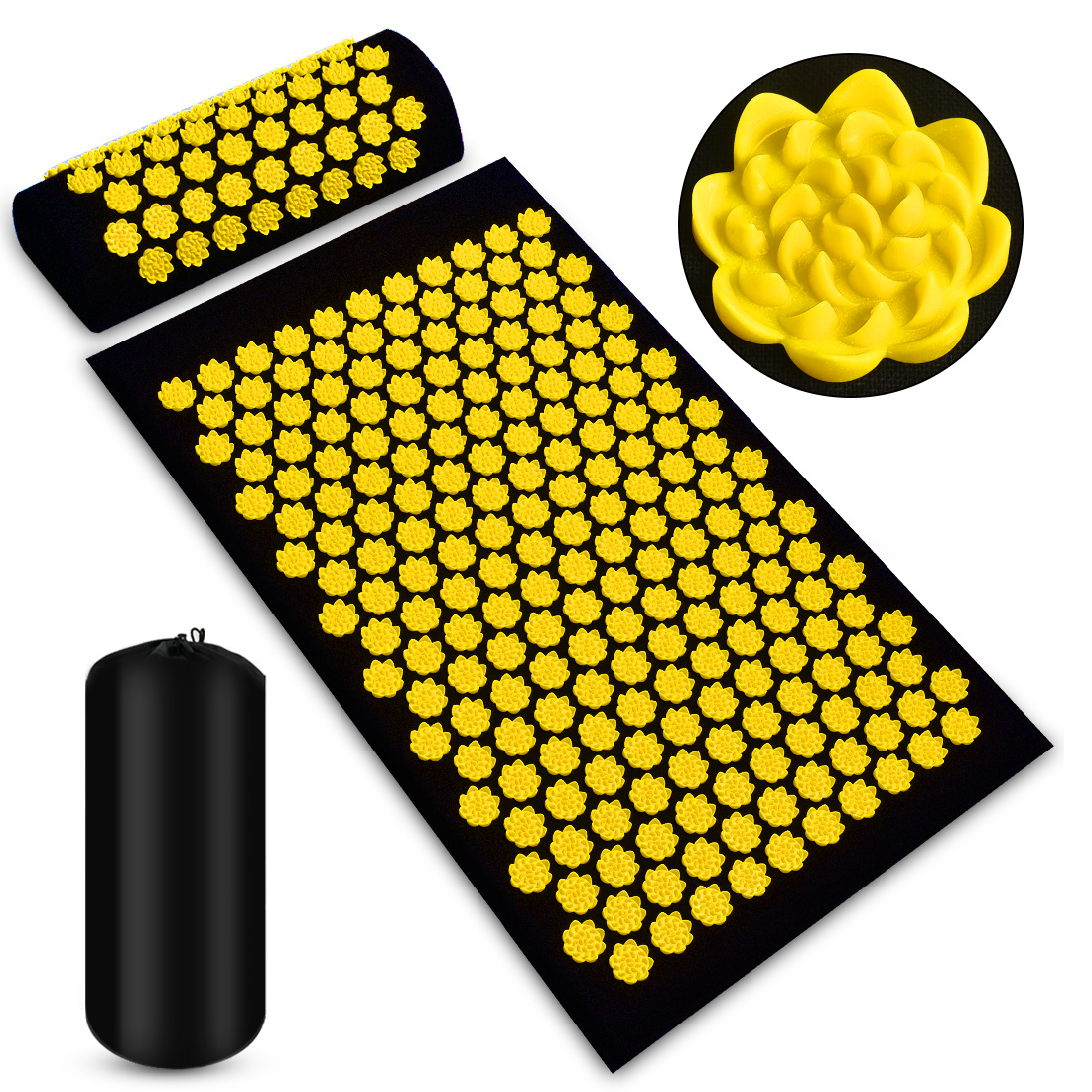 Acupressure Massage Mat With Needles Set Back Massager For Neck Foot Kuznetsov's Applicator Massage Pad Yoga Mat With Pillow 24 Acupressure Massage Mat With Needles Set Back Massager For Neck Foot Kuznetsov's Applicator Massage Pad Yoga Mat With Pillow