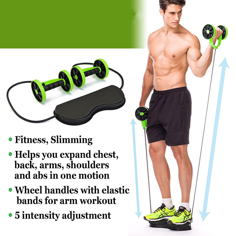 Fitness Eddy Multi-Function Ab Wheel Roller with Resistance Bands 18 Fitness Eddy Multi-Function Ab Wheel Roller with Resistance Bands