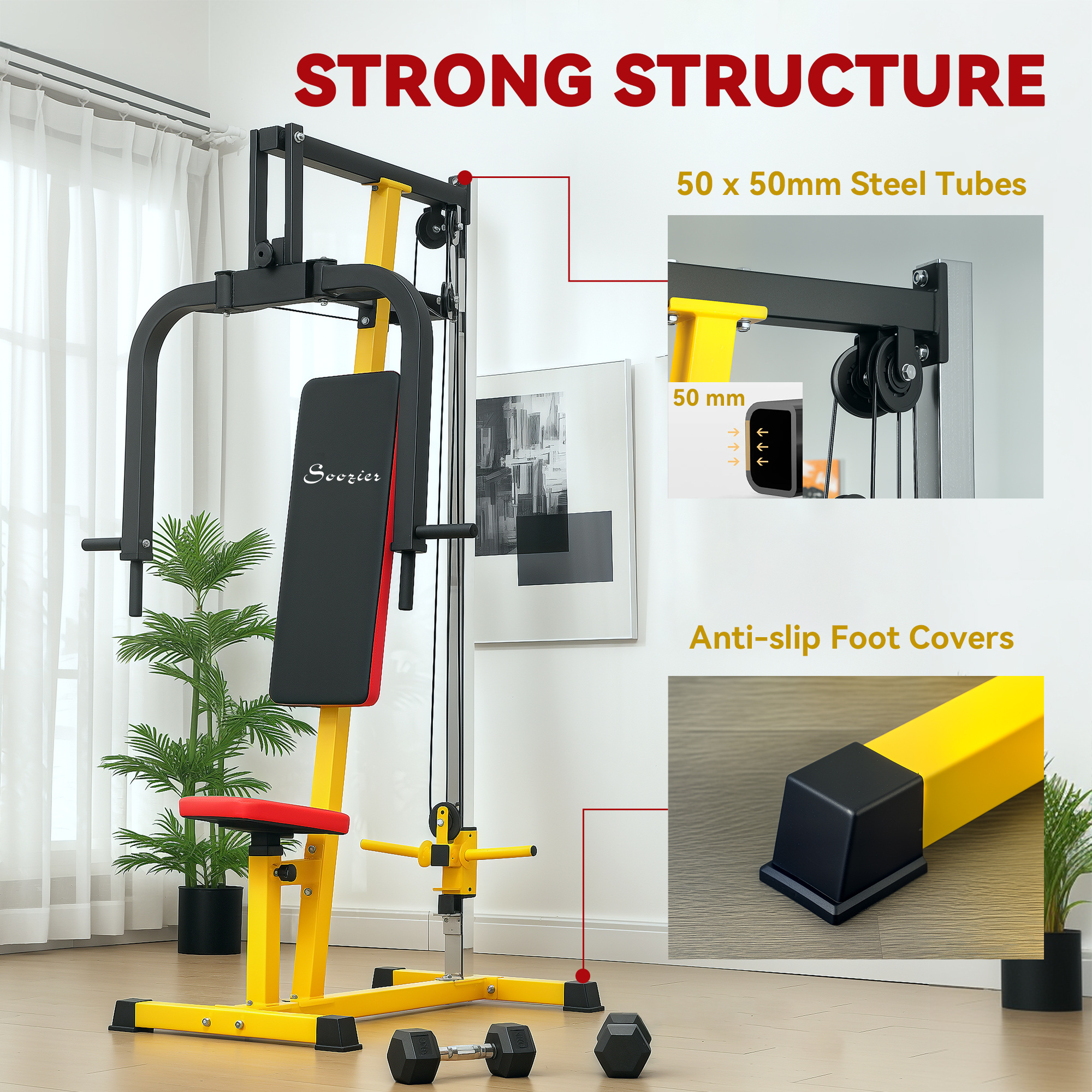 Chest Fly and Chest Press Machine for Back, Pectoral, Rear Deltoid and Shoulder Training, Yellow 15 Product Image