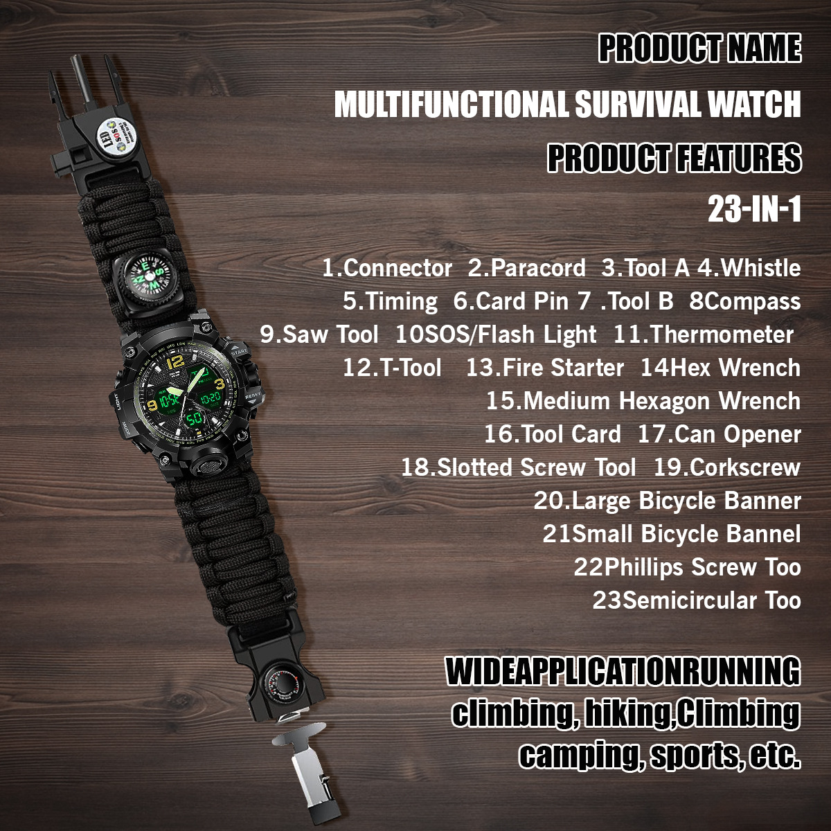 Waterproof Dual Display Electronic Tactical Watch 26 Waterproof Dual Display Electronic Tactical Watch