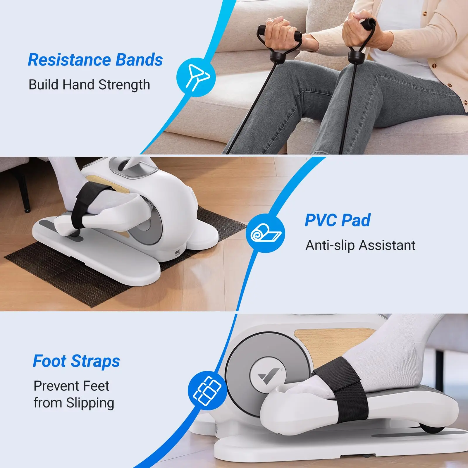 Under Desk Elliptical Machine – Quiet & Portable Seated Leg Exerciser with 12-Speed Adjustment 18 Under Desk Elliptical Machine – Quiet & Portable Seated Leg Exerciser with 12-Speed Adjustment