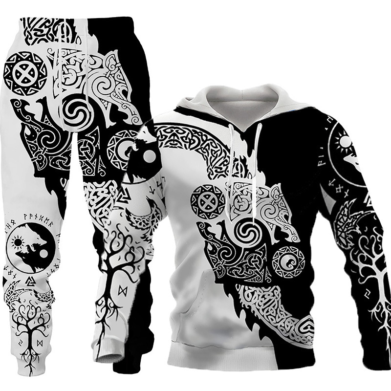 3D Wolf Print Tracksuit Men Sportswear Hooded Sweatsuit Two Piece Outdoors Running Fitness Mens Clothing Jogging Set 46 3D Wolf Print Tracksuit Men Sportswear Hooded Sweatsuit Two Piece Outdoors Running Fitness Mens Clothing Jogging Set