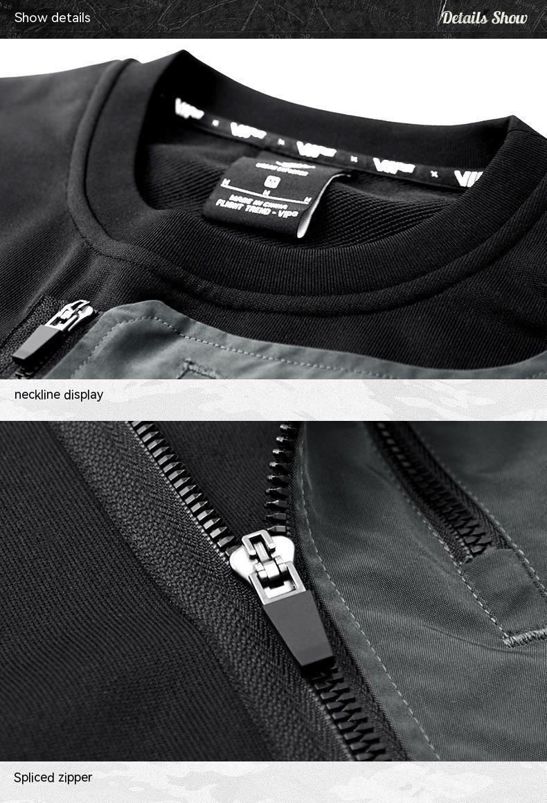 Trendy Mechanical Style Long-sleeved T-shirt Round Neck False Two Pieces Tactical Workwear Tops 13 Trendy Mechanical Style Long-sleeved T-shirt Round Neck False Two Pieces Tactical Workwear Tops