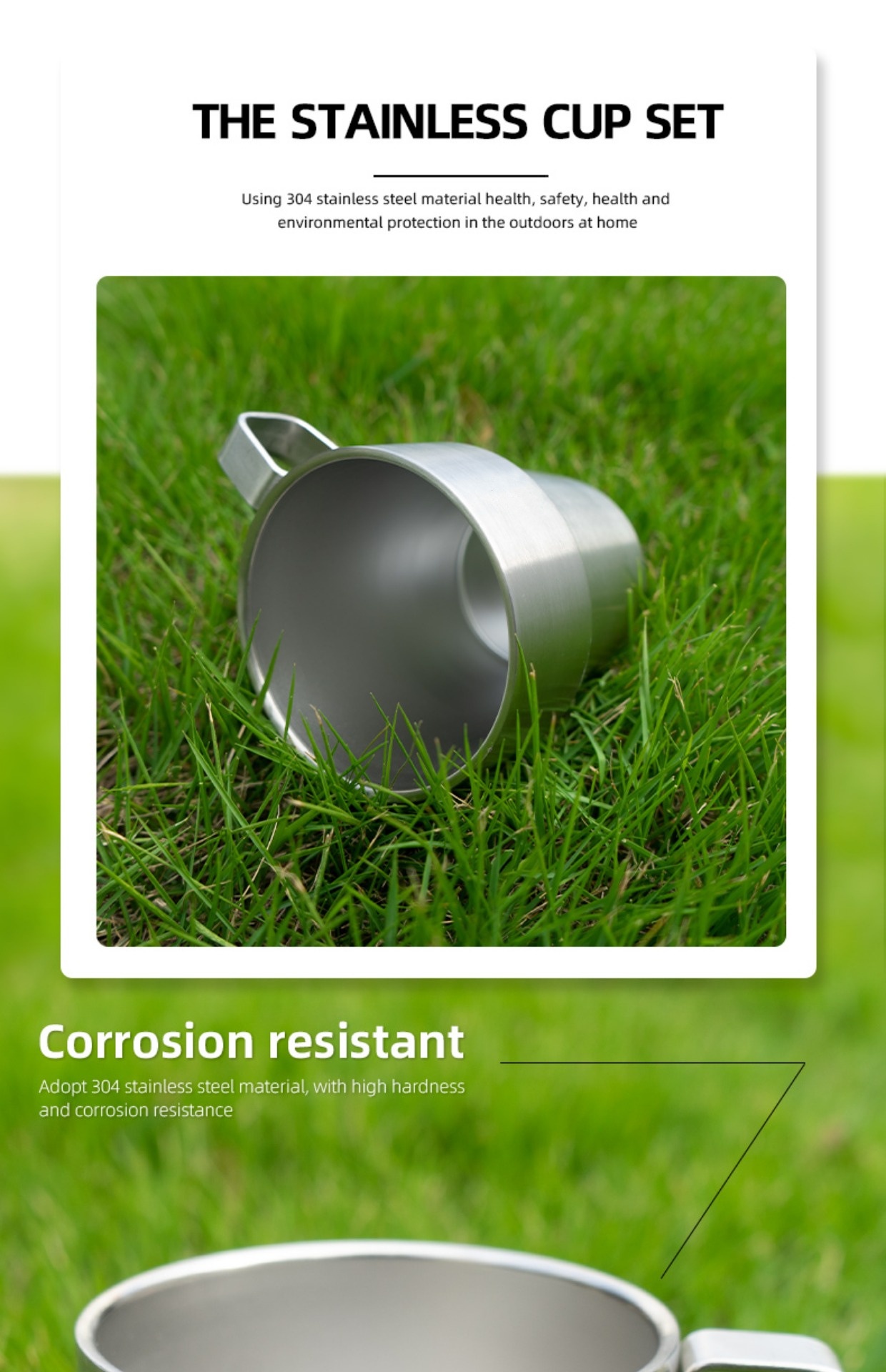 Stainless Steel Double-layer Cup 6-piece Camping Portable Set 14 Stainless Steel Double-layer Cup 6-piece Camping Portable Set