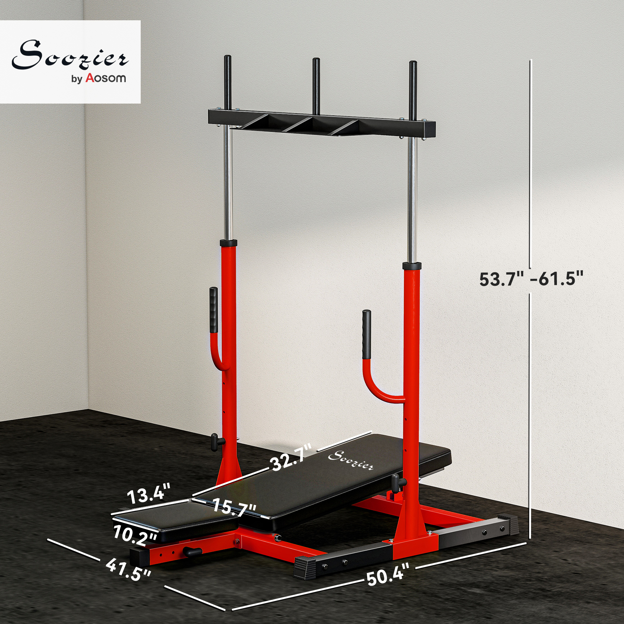 Vertical Leg Press Machine with Adjustable Leg, Back, and Head Positions, 1" Standard Plate Compatible, Red 25 Product Image