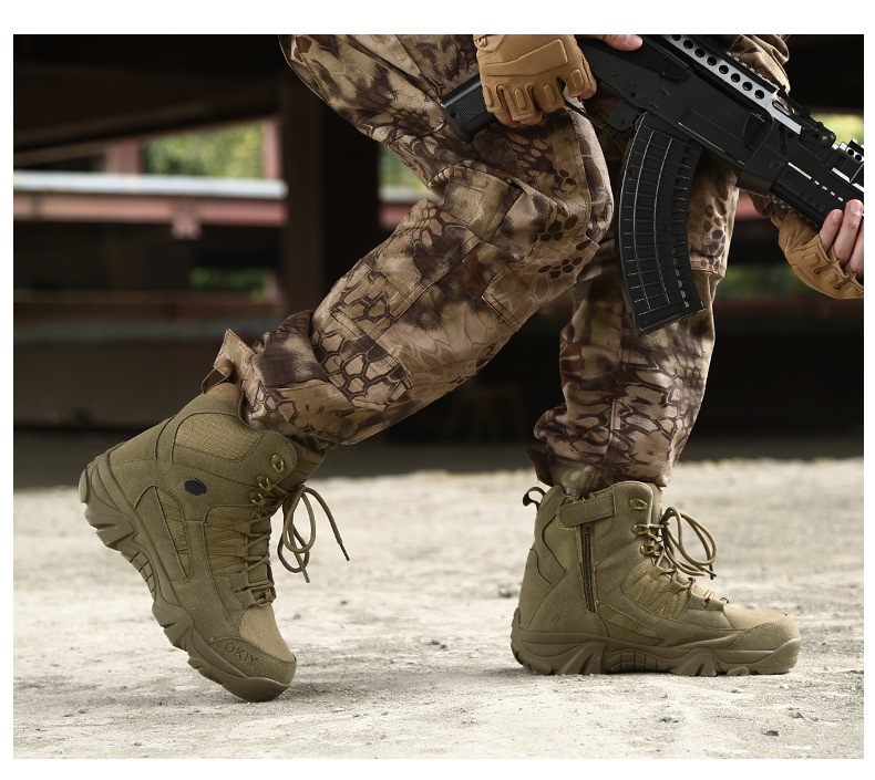 Men's Khaki & Brown Outdoor Tactical Combat Boots 48 undefined