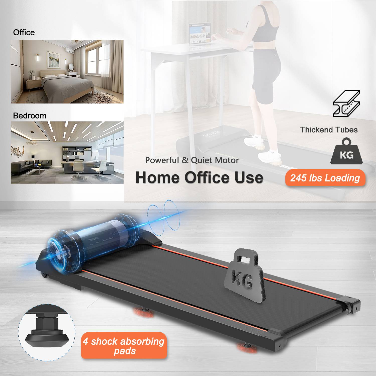 Walking Under Desk Treadmill with LED Display And Remote Control 30 Walking Under Desk Treadmill with LED Display And Remote Control