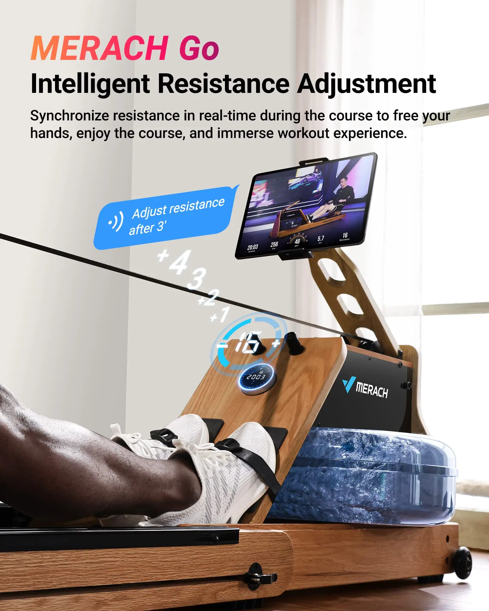 Foldable Wooden Water Rowing Machine – Electromagnetic Resistance with MERACH Go App & Lifetime Membership 14 Foldable Wooden Water Rowing Machine – Electromagnetic Resistance with MERACH Go App & Lifetime Membership