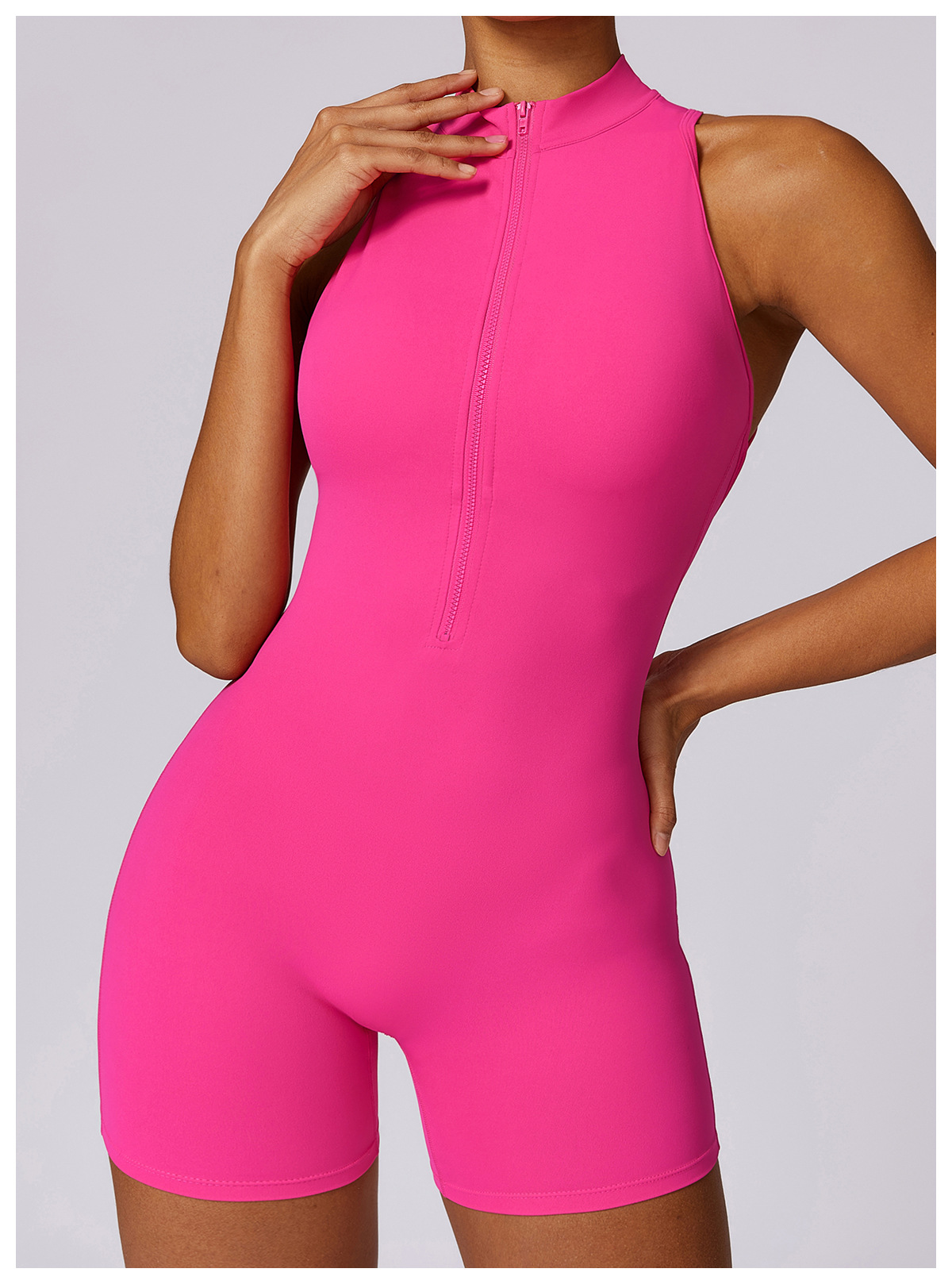 Fitness Yoga Jumpsuit With Zipper Summer Backless Shorts Jumpsuit Bodysuit For Women Clothing 92 Fitness Yoga Jumpsuit With Zipper Summer Backless Shorts Jumpsuit Bodysuit For Women Clothing