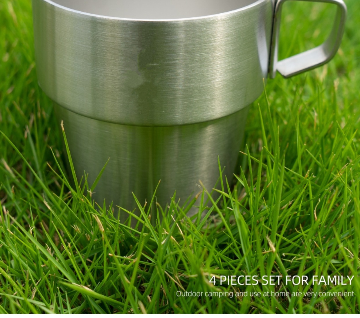 Stainless Steel Double-layer Cup 6-piece Camping Portable Set 20 Stainless Steel Double-layer Cup 6-piece Camping Portable Set